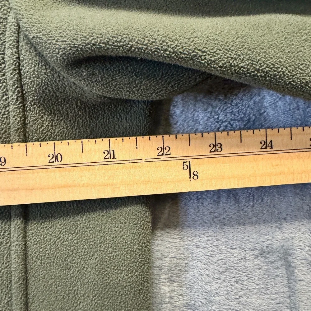 2075 | Banana Republic Mixed Media Full Zip Fleece Jacket Olive Green Mens L